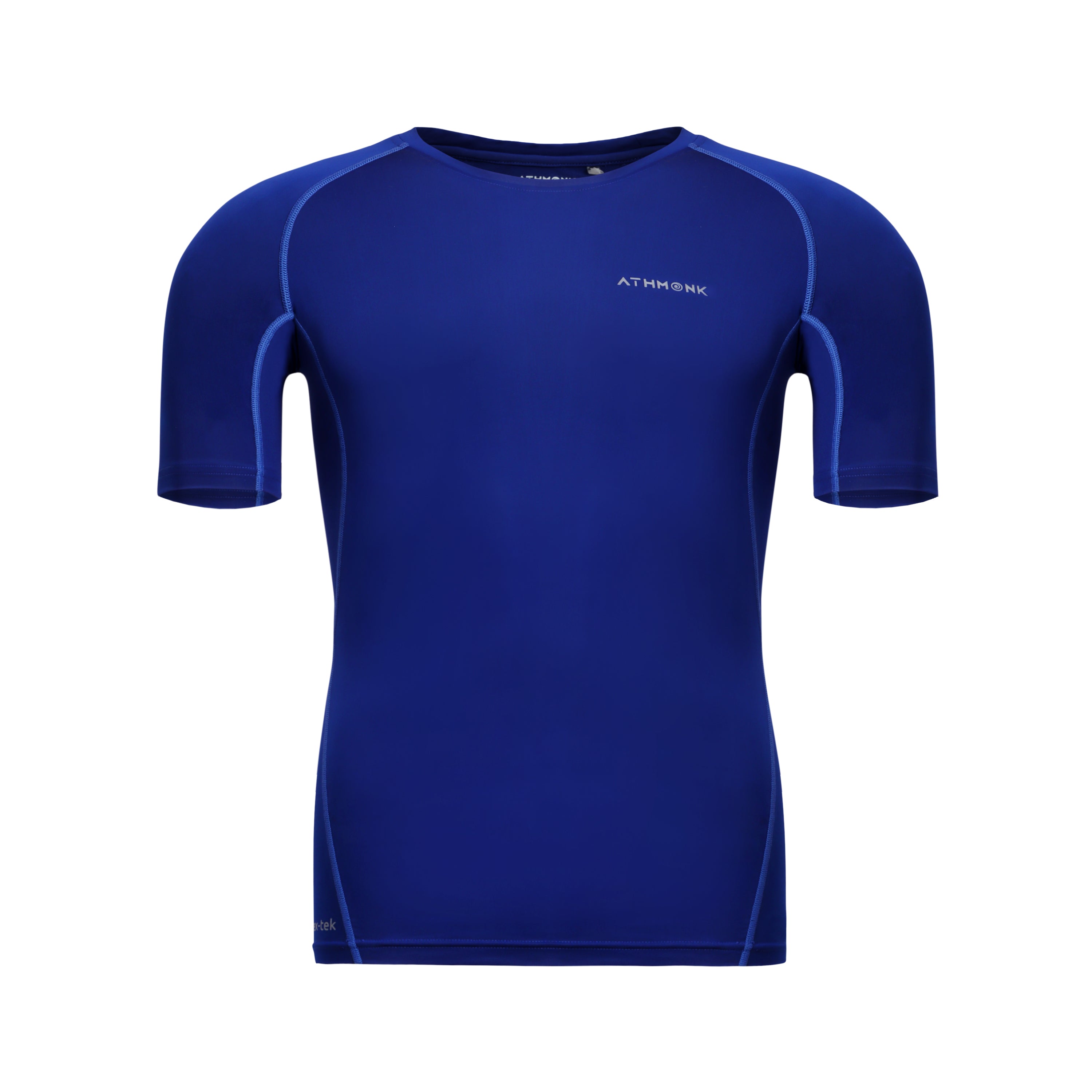 Athmonk Compression T-Shirt Vest Body Shaper Half Sleeve for Men Boys Branded - Nylon Lycra Fabric - Workout Gym Cricket Football Sports Training - Keep Dry Tight Skin Fit - Round Neck